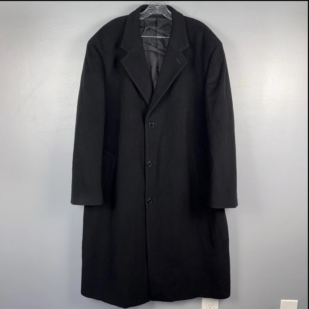 Lauren Ralph Lauren Overcoat Men’s 44R  Black Corporate Formal Cashmere Blend
